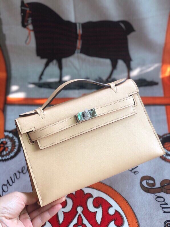 에르메스 미니 켈리백22 트렌치 은장 스위프트